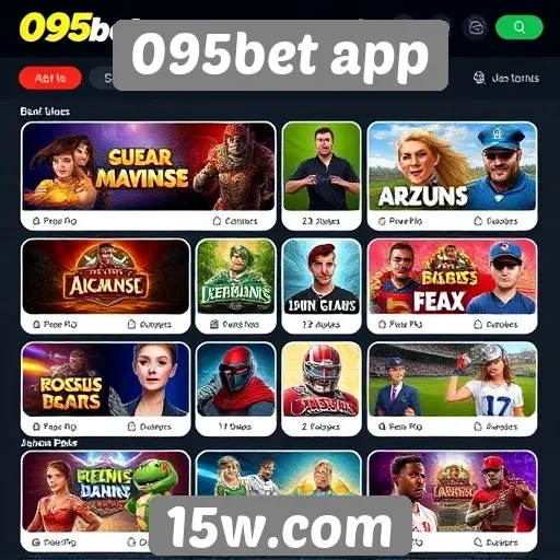 Variedade de jogos disponíveis no 095bet app